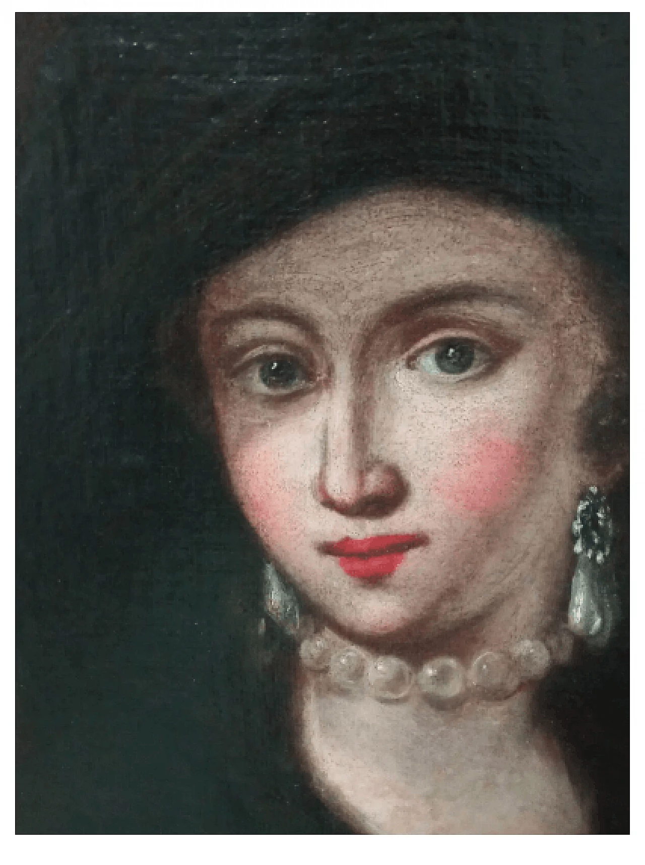 Ritratto di donna francese, dipinto ad olio, '800 6