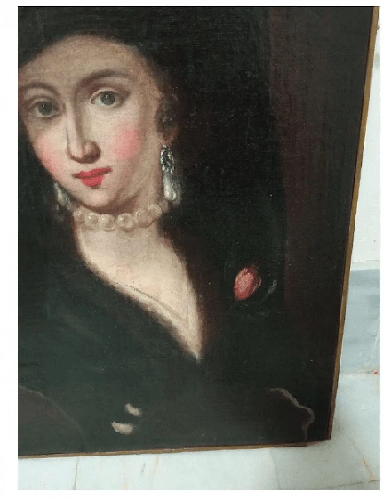 Ritratto di donna francese, dipinto ad olio, '800 8