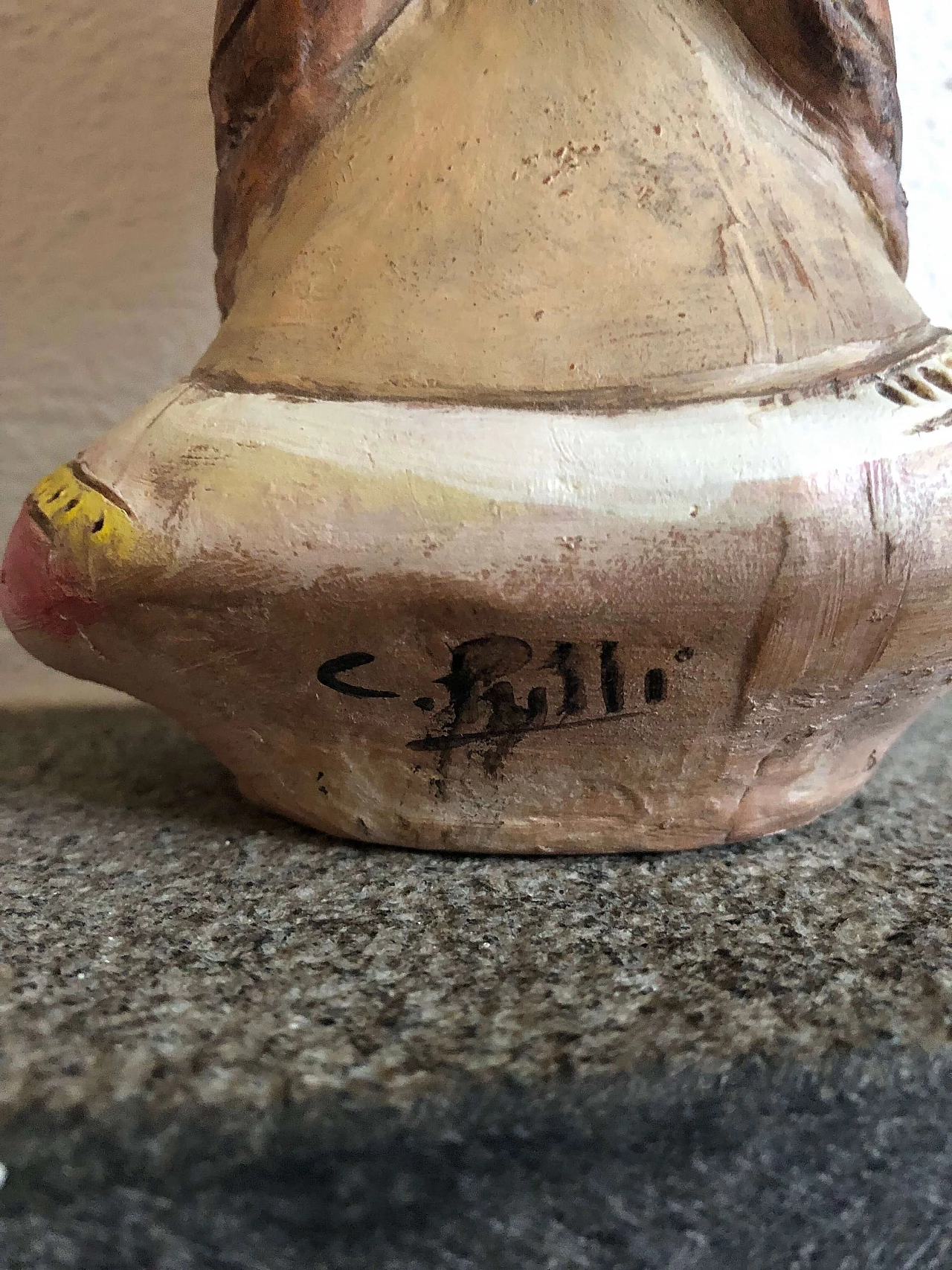 Claudio Pulli, testa di bambina di Desulo, scultura in terracotta, anni '40 5