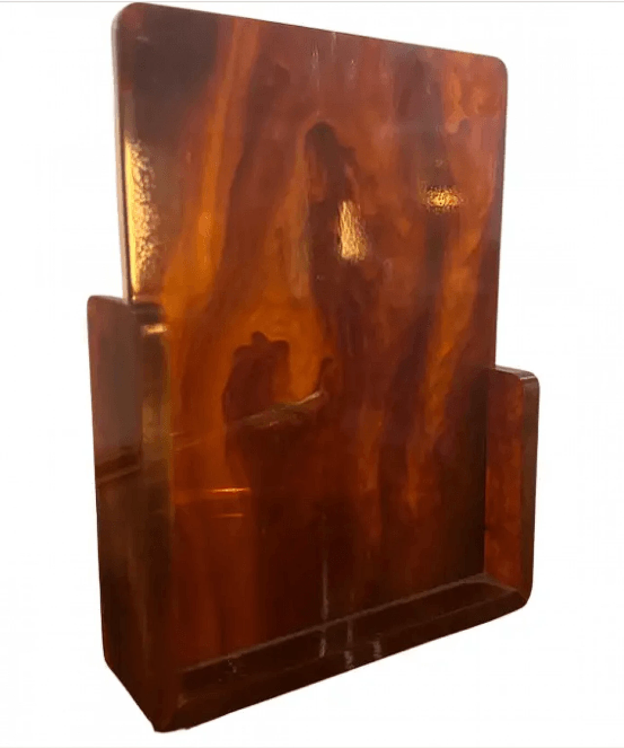Rectangular lucite faux tortoiseshell frame, 1970s 1