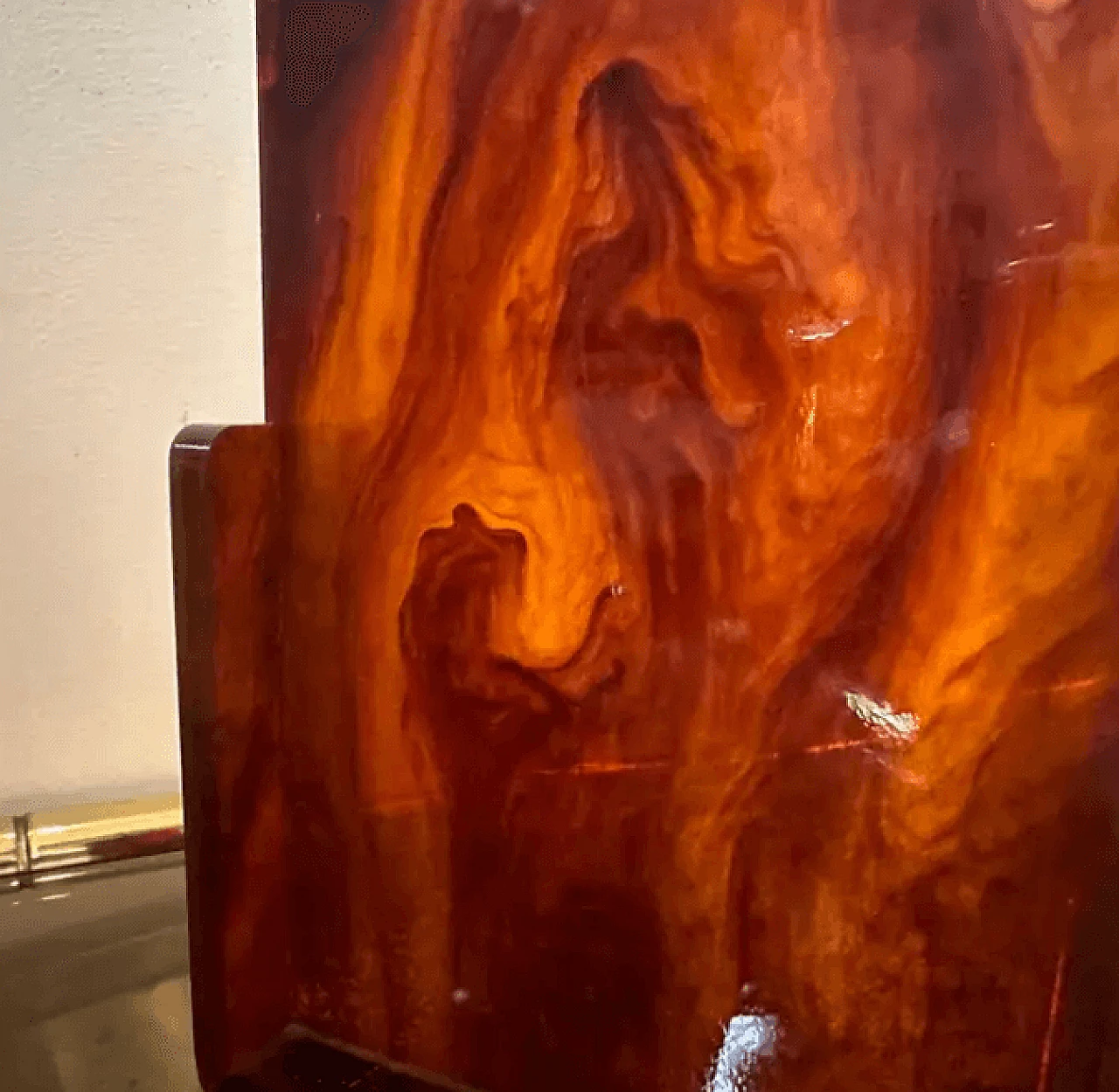 Rectangular lucite faux tortoiseshell frame, 1970s 5