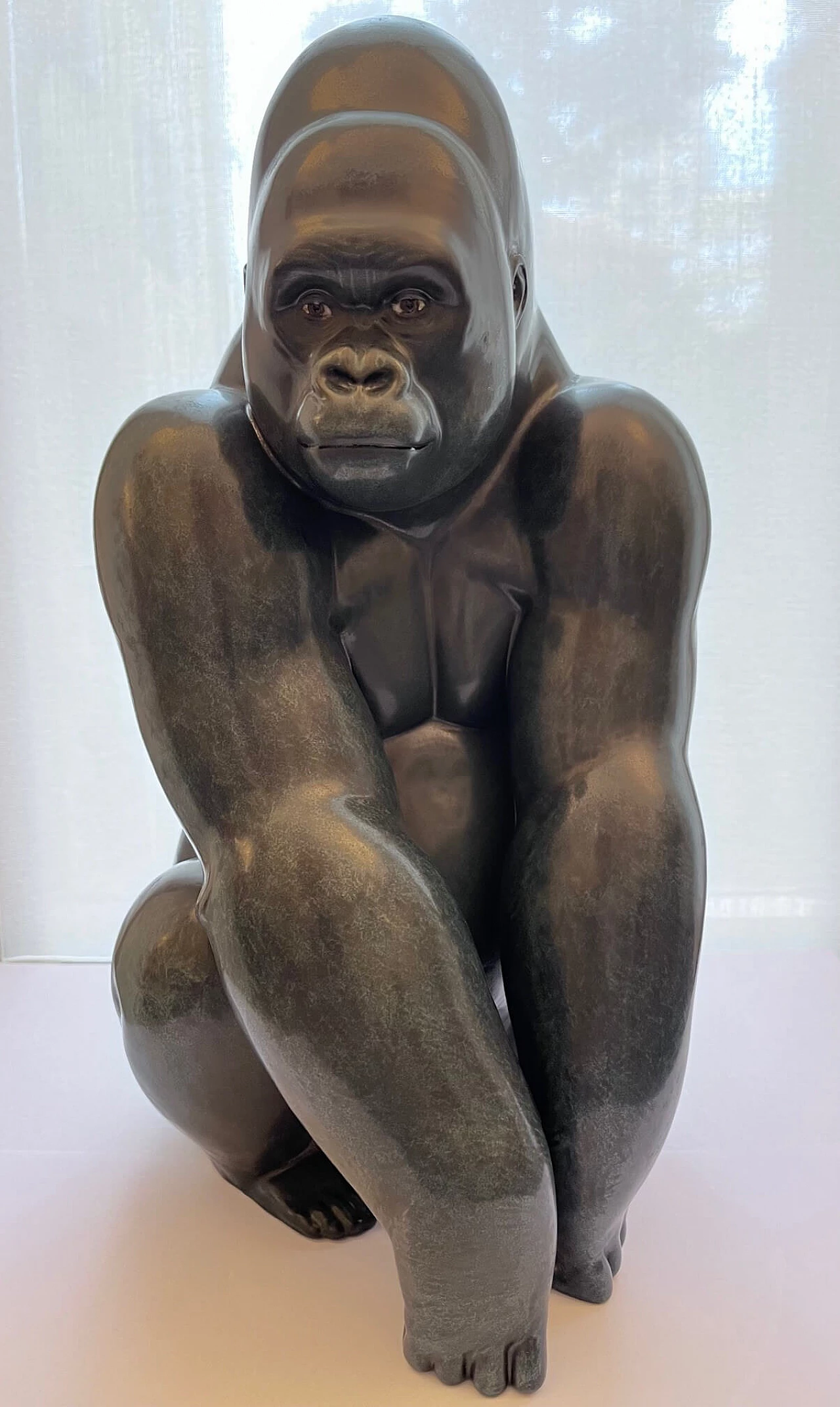 Scultura gorilla in gres di Marco Antonio Noguerón per Lladró, anni 2000 7