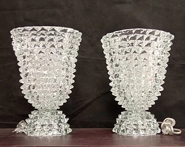 Lampada in vetro rostrato di Ercole Barovier per Barovier & Toso, anni '60