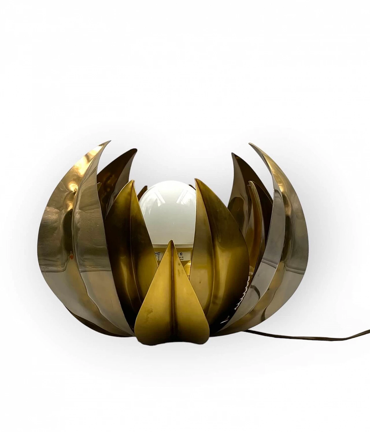 Brass lotus flower lamp attributed to Bottega Gadda, 1970s 13