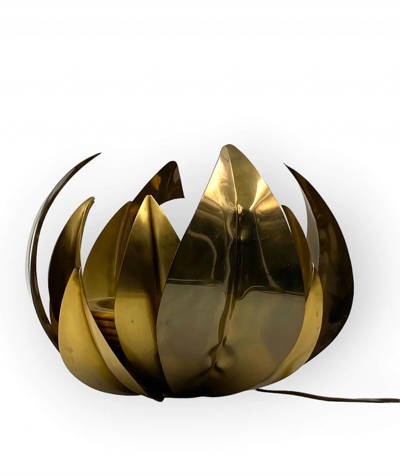 Brass lotus flower lamp attributed to Bottega Gadda, 1970s 16