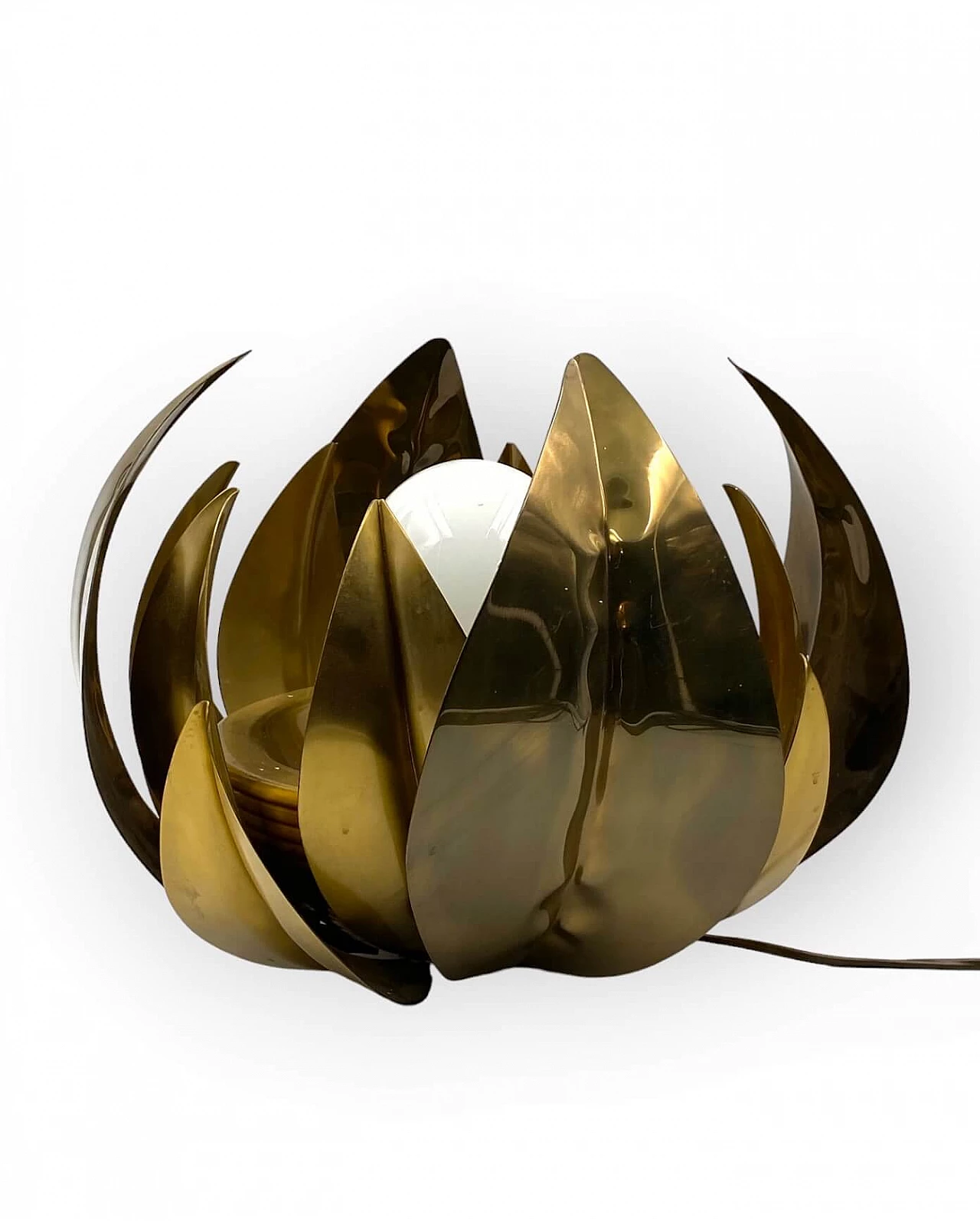 Brass lotus flower lamp attributed to Bottega Gadda, 1970s 18