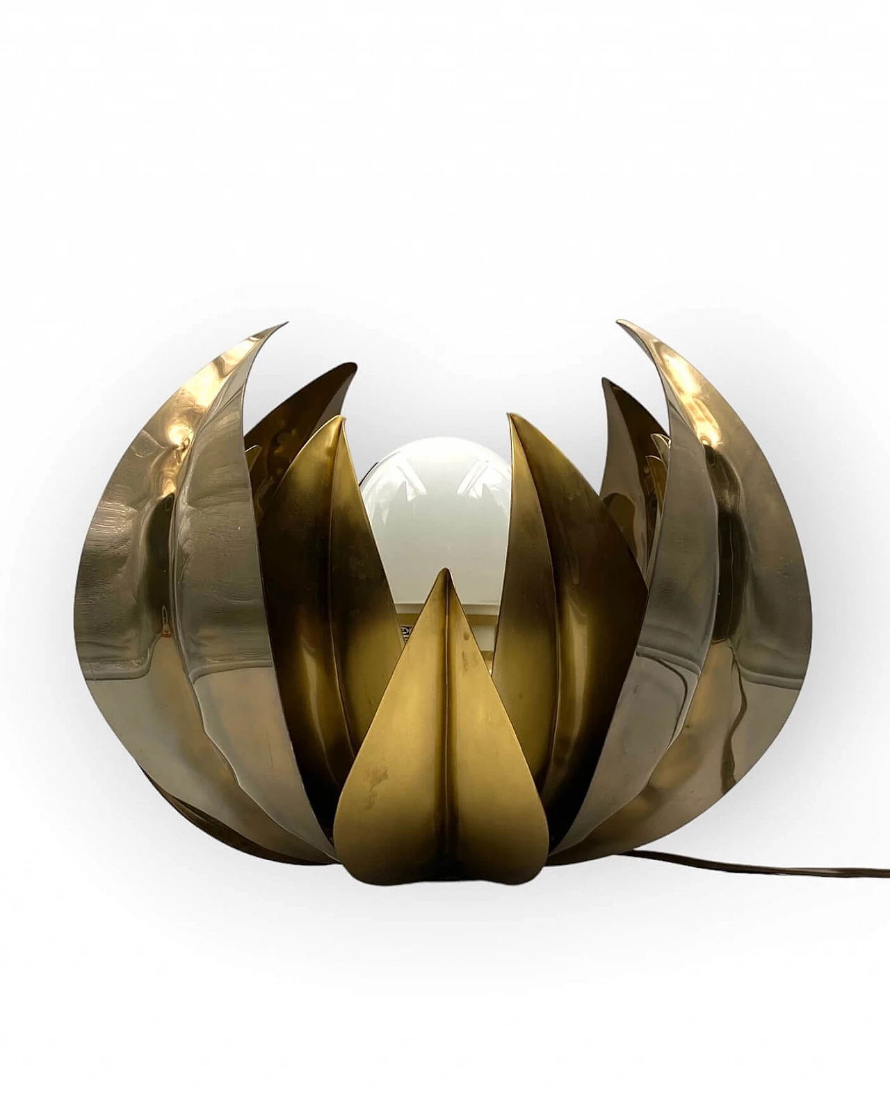 Brass lotus flower lamp attributed to Bottega Gadda, 1970s 19