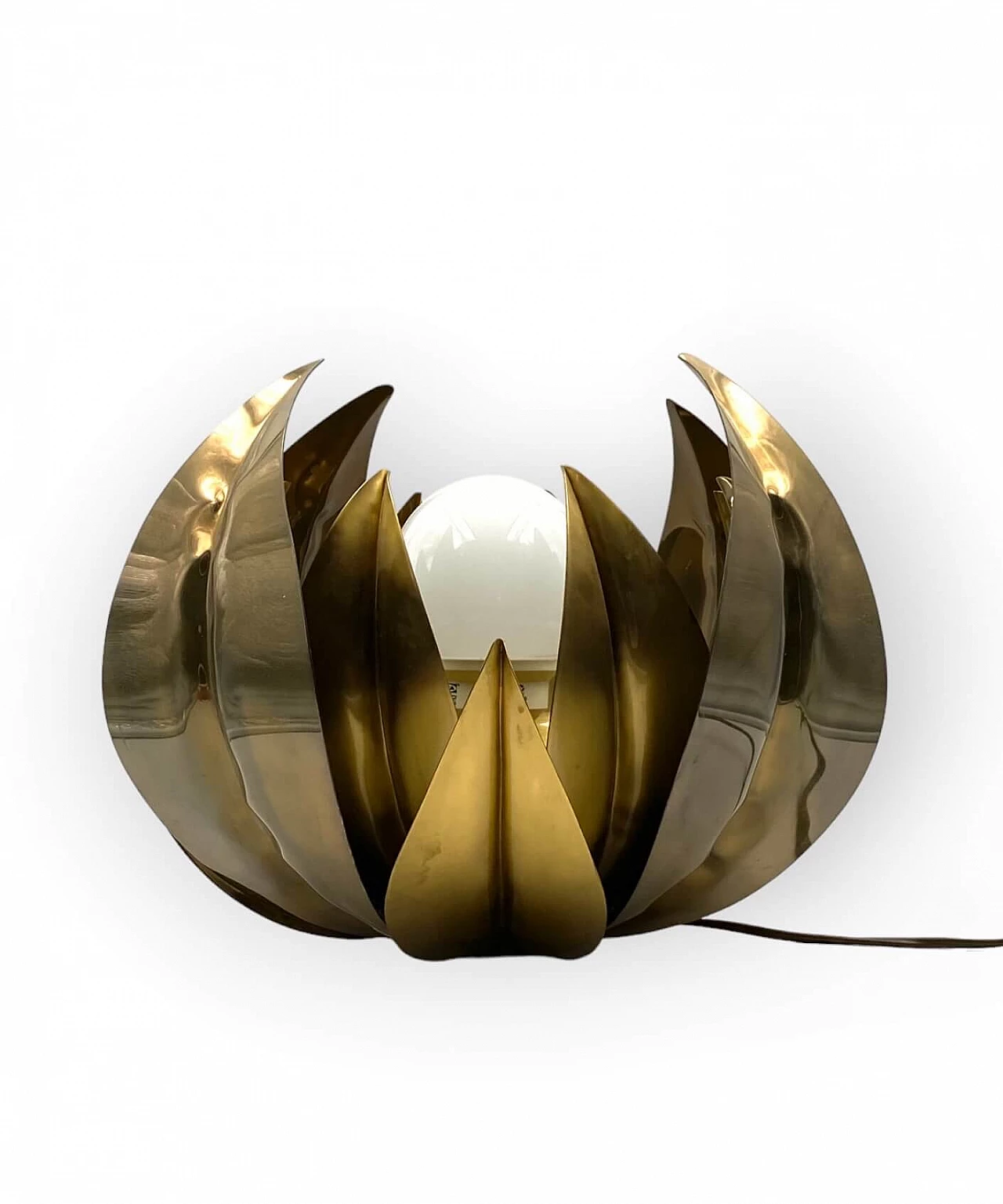 Brass lotus flower lamp attributed to Bottega Gadda, 1970s 20
