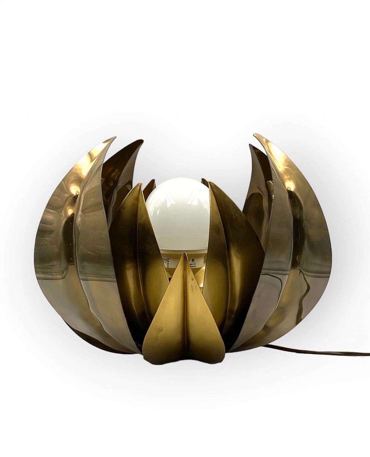 Brass lotus flower lamp attributed to Bottega Gadda, 1970s 21