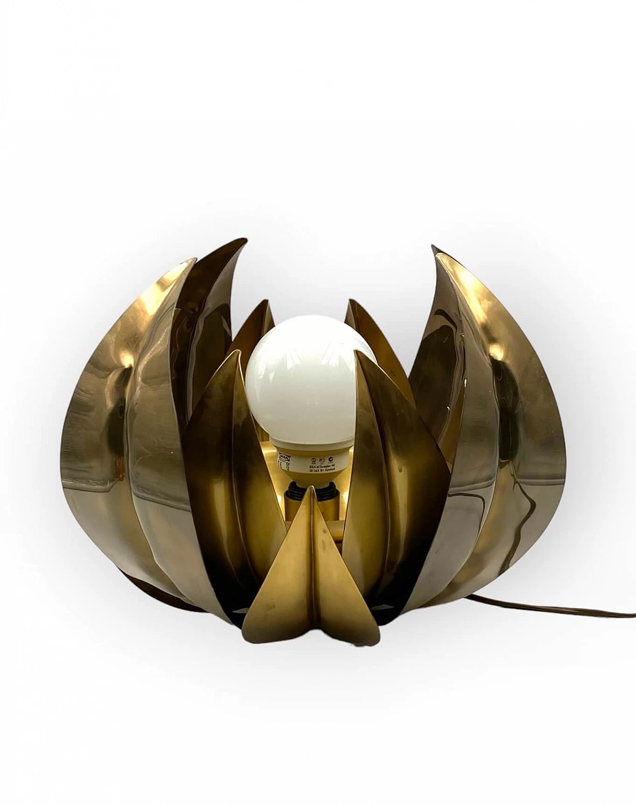 Brass lotus flower lamp attributed to Bottega Gadda, 1970s 22
