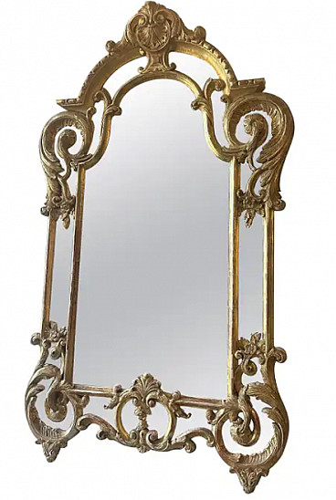 Specchio da parete in legno dorato, '800