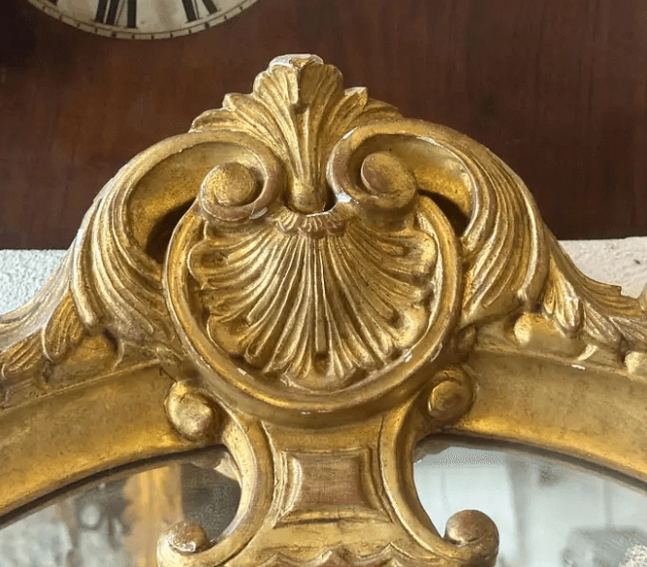 Specchio da parete in legno dorato, '800 6
