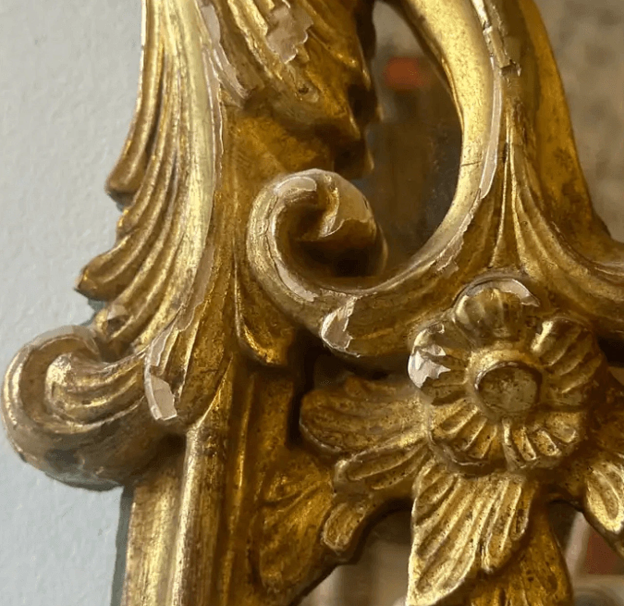 Specchio da parete in legno dorato, '800 7