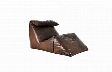 Le Bambole lounge armchair in brown leather by Mario Bellini for C&B Italia, 1970s