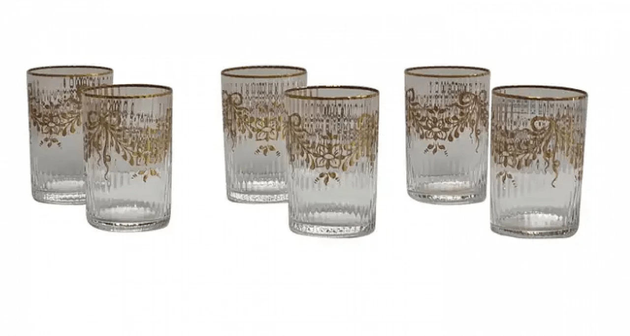 6 Hand-blown and hand-gilded glass beakers by Nason and Moretti, 2000s 1