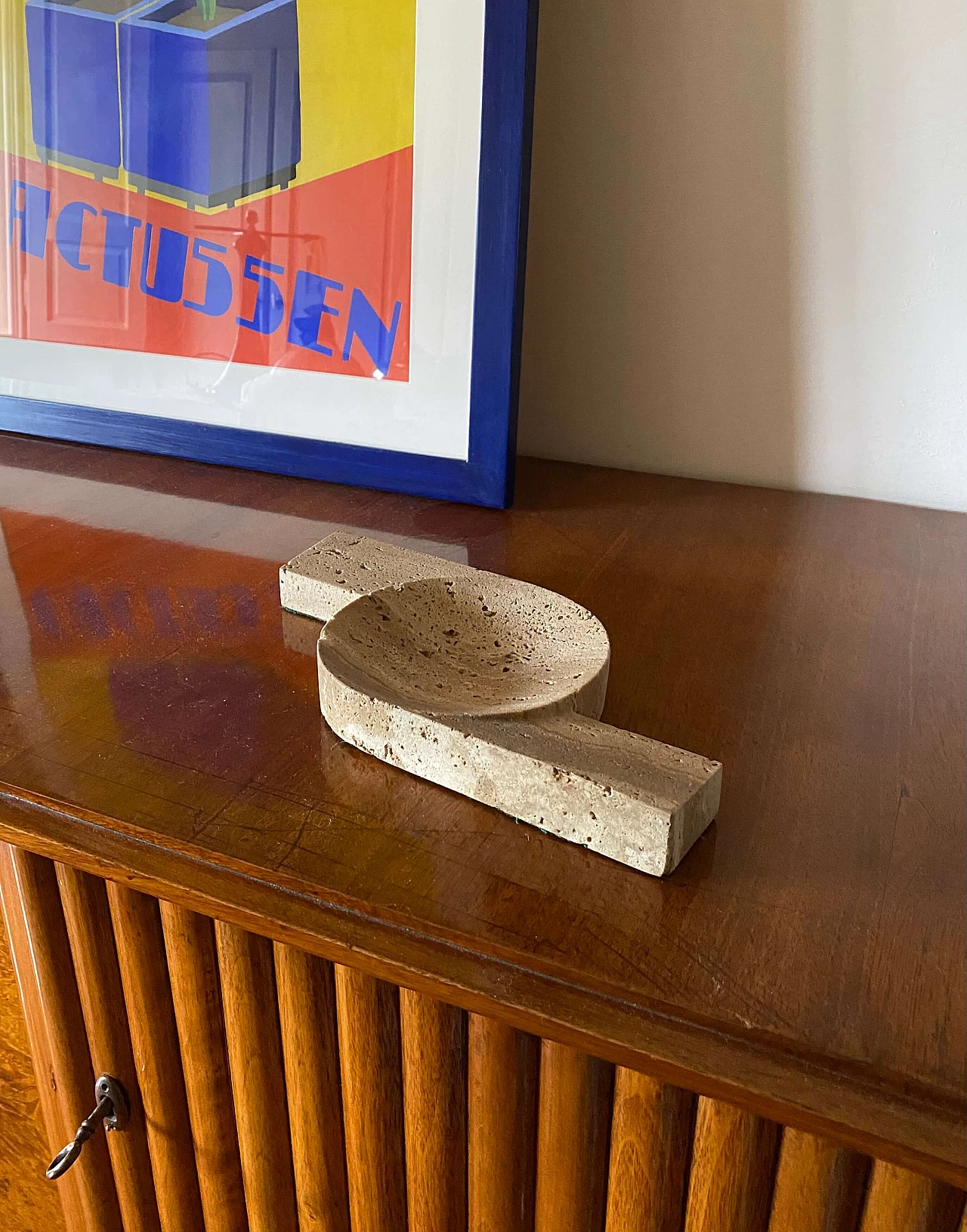 Posacenere in travertino di CN Cerri Nestore, anni '70 2