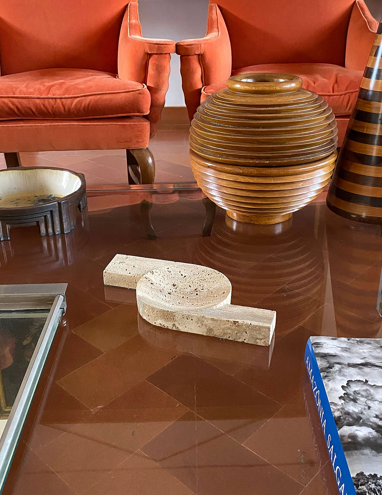 Posacenere in travertino di CN Cerri Nestore, anni '70 6