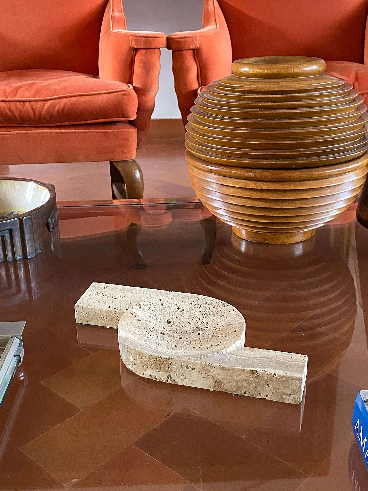 Posacenere in travertino di CN Cerri Nestore, anni '70 8