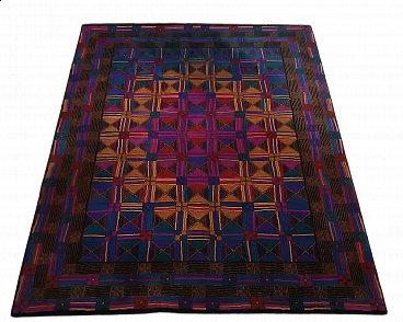 Tappeto Missoni in lana disegno geometrico, anni '80