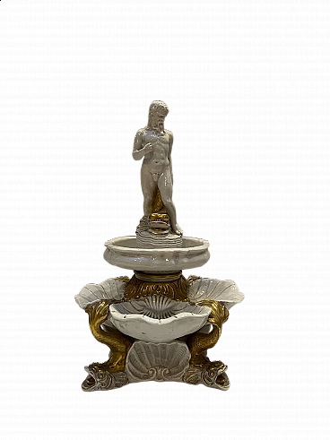 Scultura di fontana in ceramica e bronzo, inizio '800