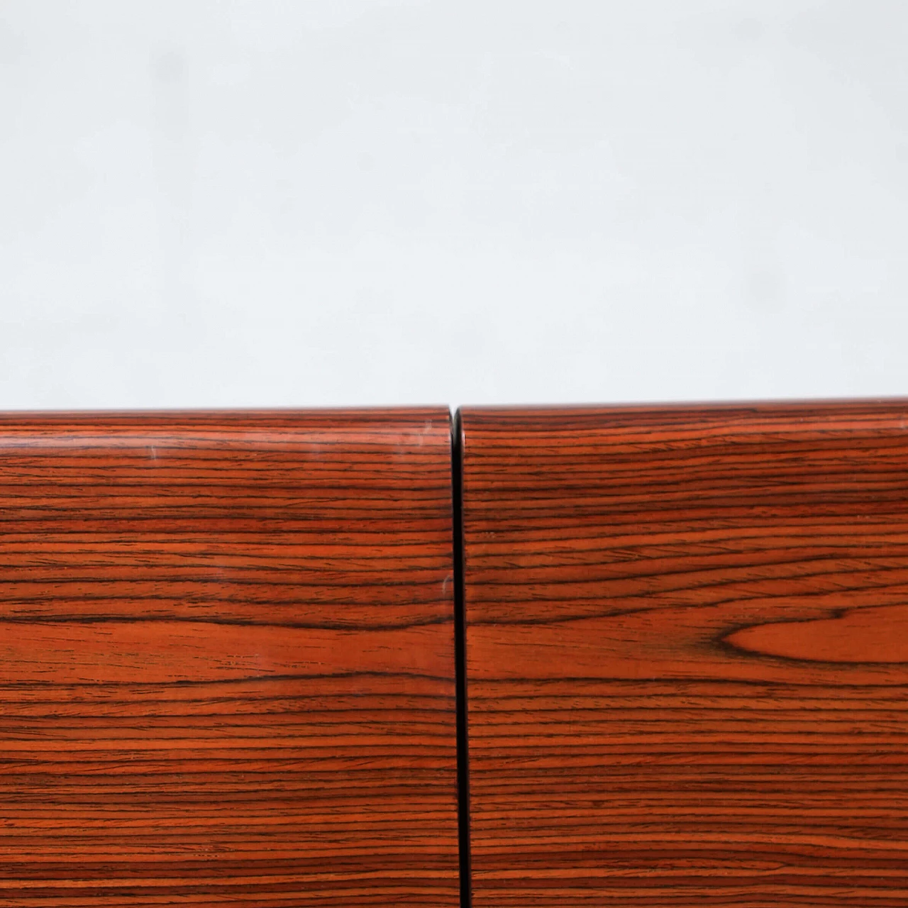 Mobile bar in legno e acciaio con giradischi, anni '70 3