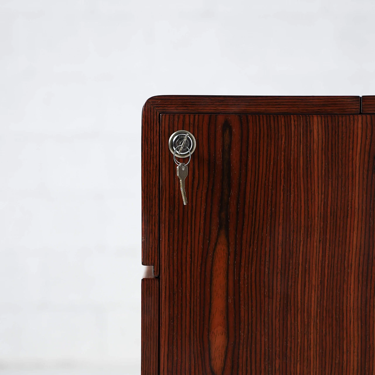 Mobile bar in legno e acciaio con giradischi, anni '70 5