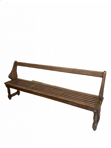Wooden bench with reclining backrest, early 1900s