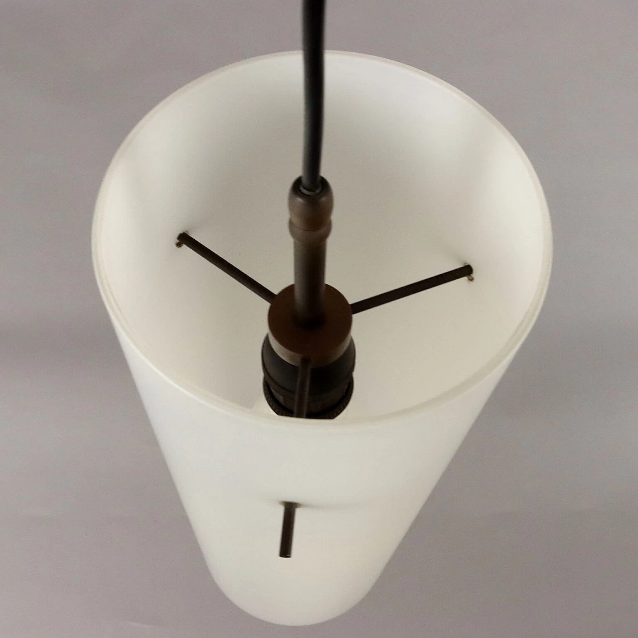 Opaline glass ceiling lamp, 1960s 6