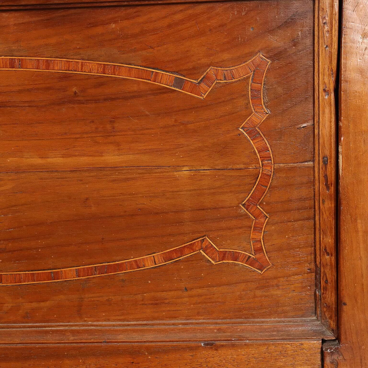 Barocchetto inlaid walnut bedside table with flap door, mid-18th century 8