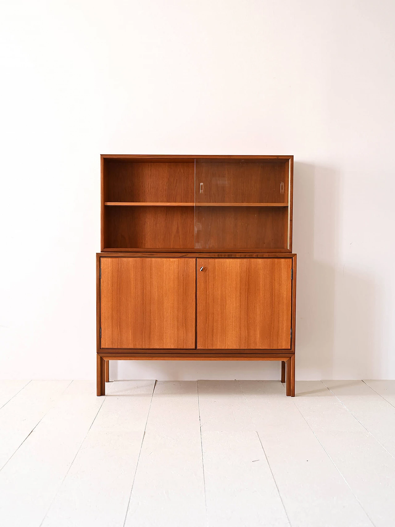 Scandinavian teak sideboard with display case, 1960s 1