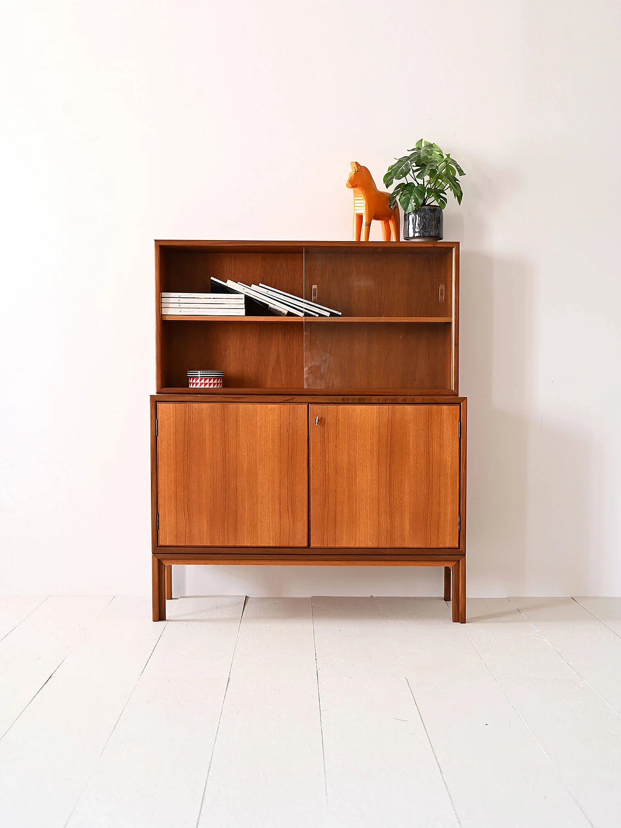 Scandinavian teak sideboard with display case, 1960s 2