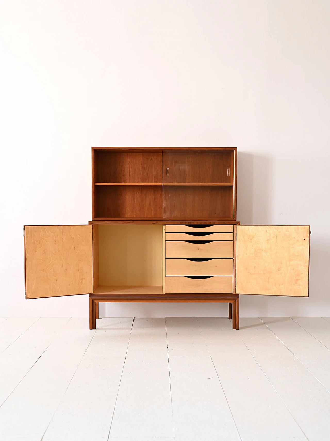 Scandinavian teak sideboard with display case, 1960s 3
