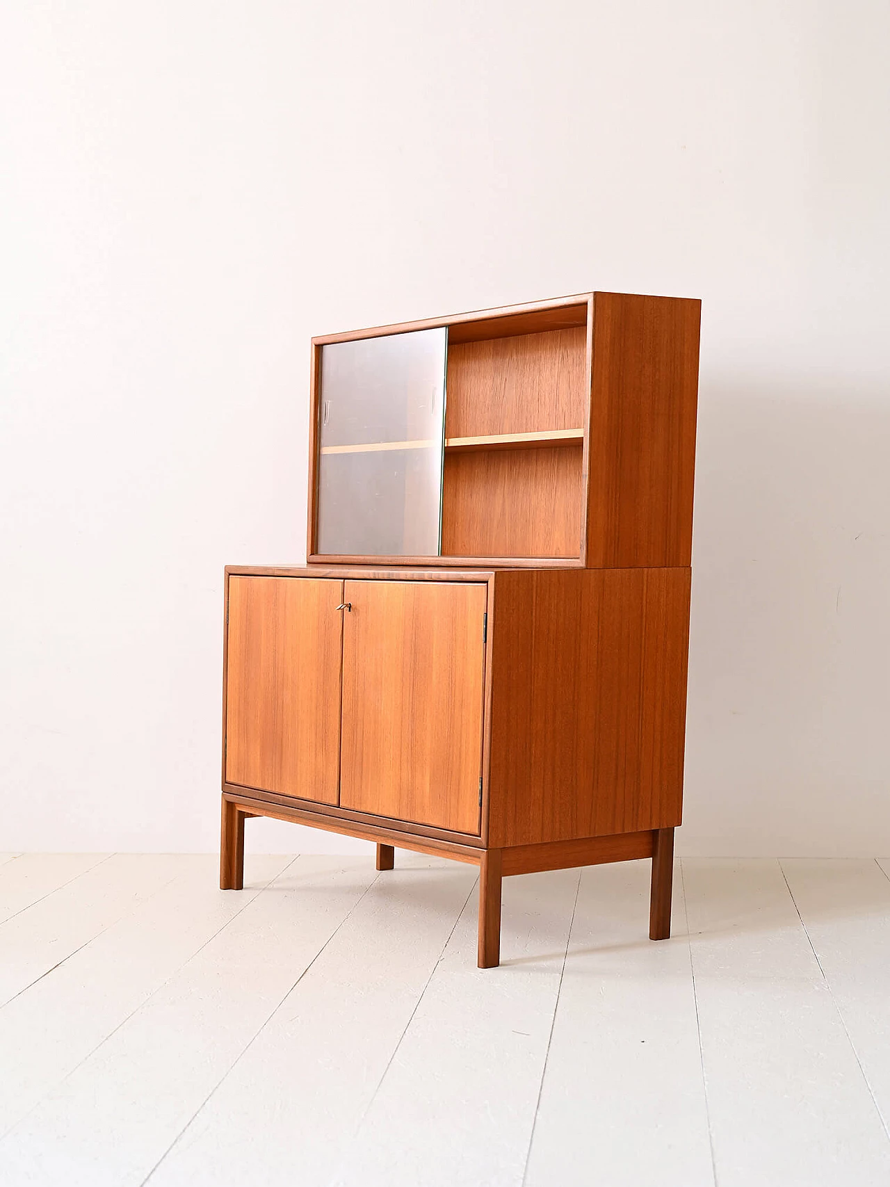 Scandinavian teak sideboard with display case, 1960s 5