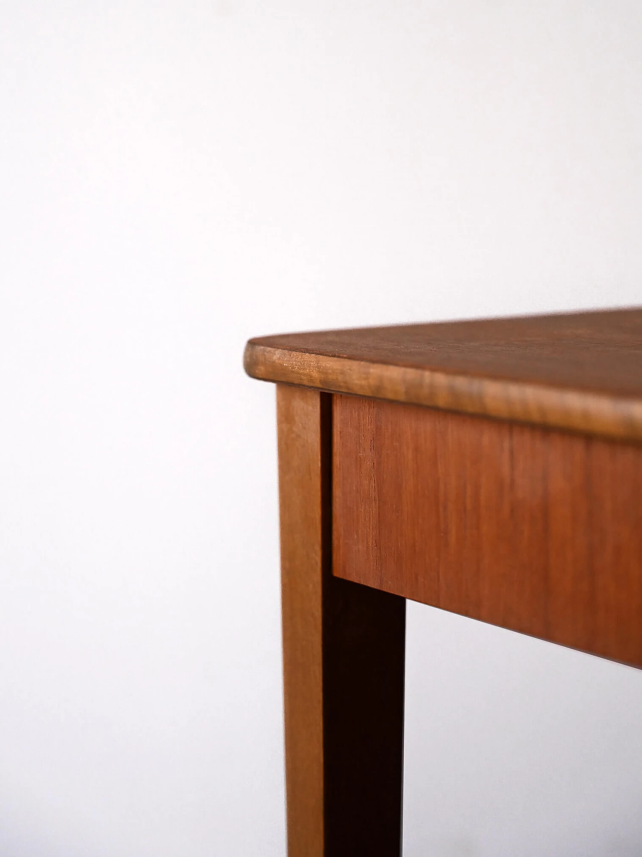 Scandinavian teak bedside table with drawer and double shelf, 1960s 7