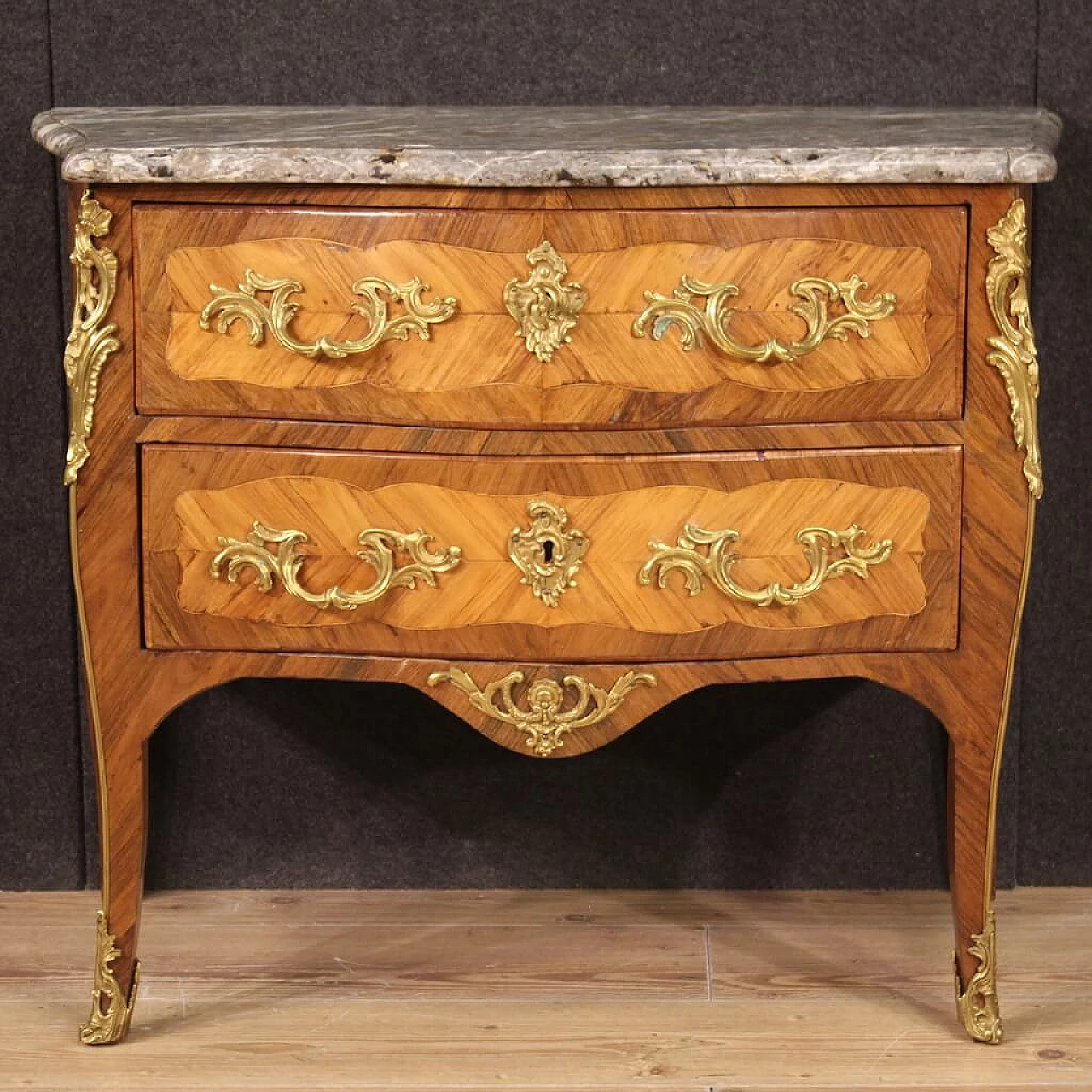 Two-drawer dresser in wood with marble top, mid-18th century 4