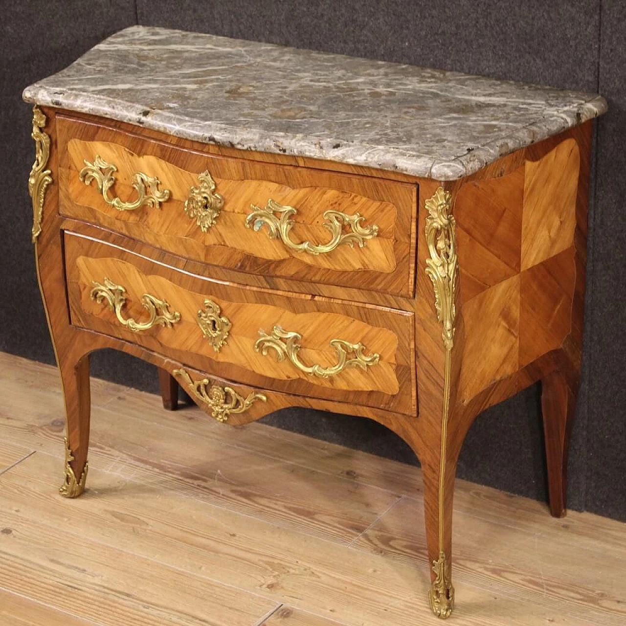 Two-drawer dresser in wood with marble top, mid-18th century 12