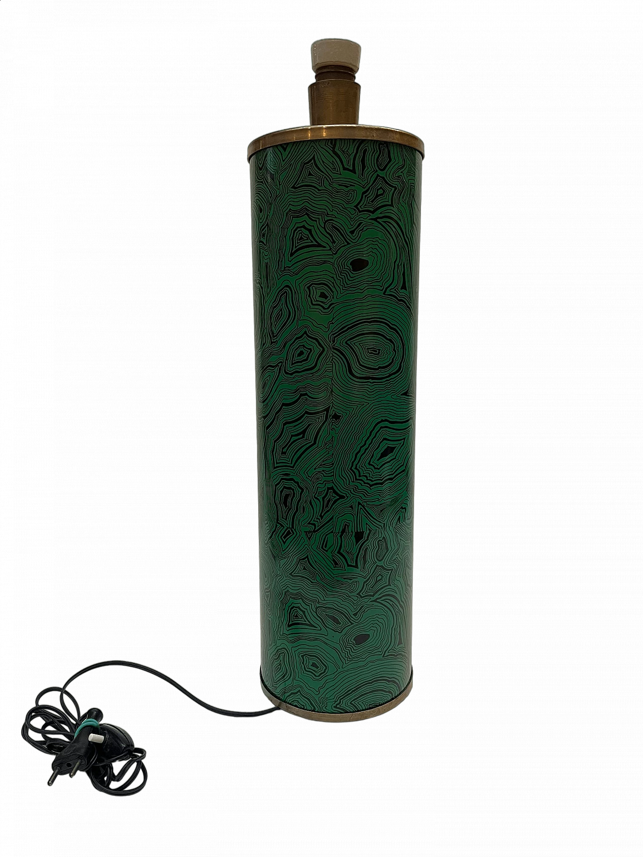 Lampada da tavolo in metallo e ottone, serie 'Malachite', Piero Fornasetti, anni '50 7