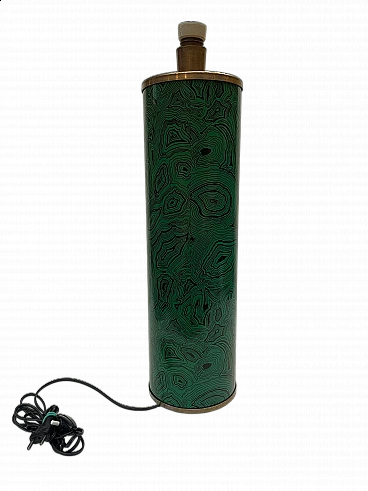 Table lamp 'Malachite' series in metal and brass by Piero Fornasetti, 1950s