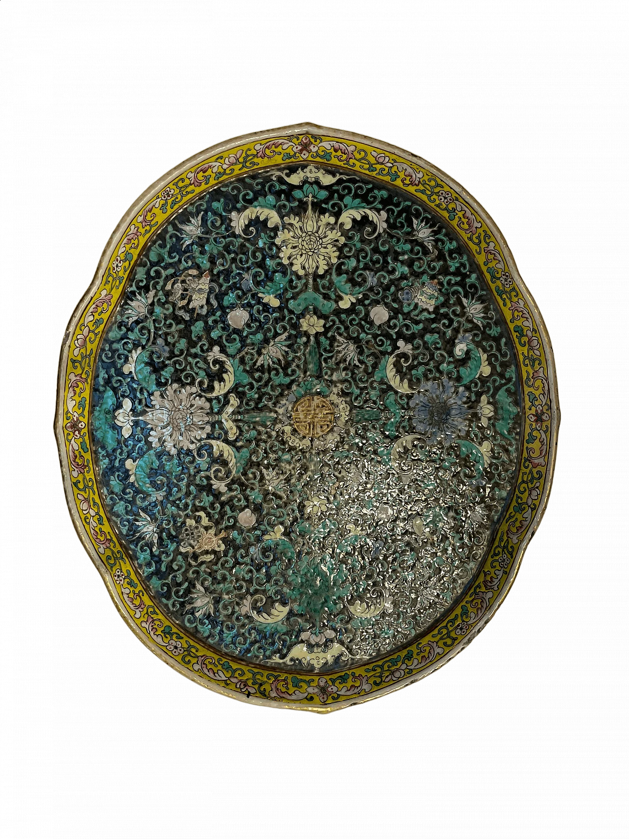 Chinese ceramic plate, green family, circa 1800s 5