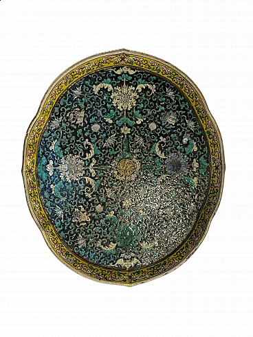Chinese ceramic plate, green family, circa 1800s