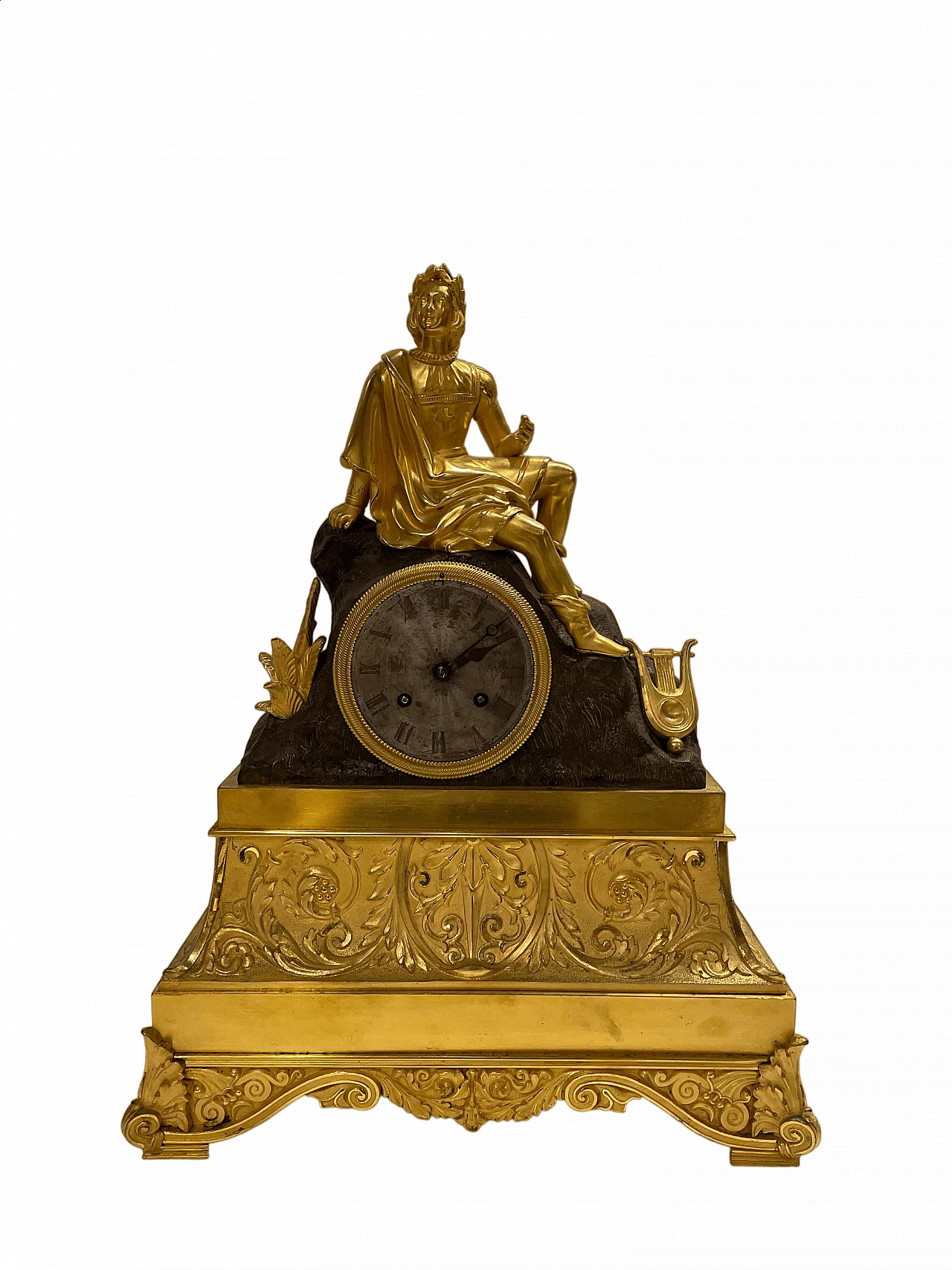 Table clock Parisian in gilt and burnished bronze, circa 1870 9