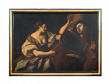 Joseph and Potiphar's wife, oil painting on canvas, 17th century
