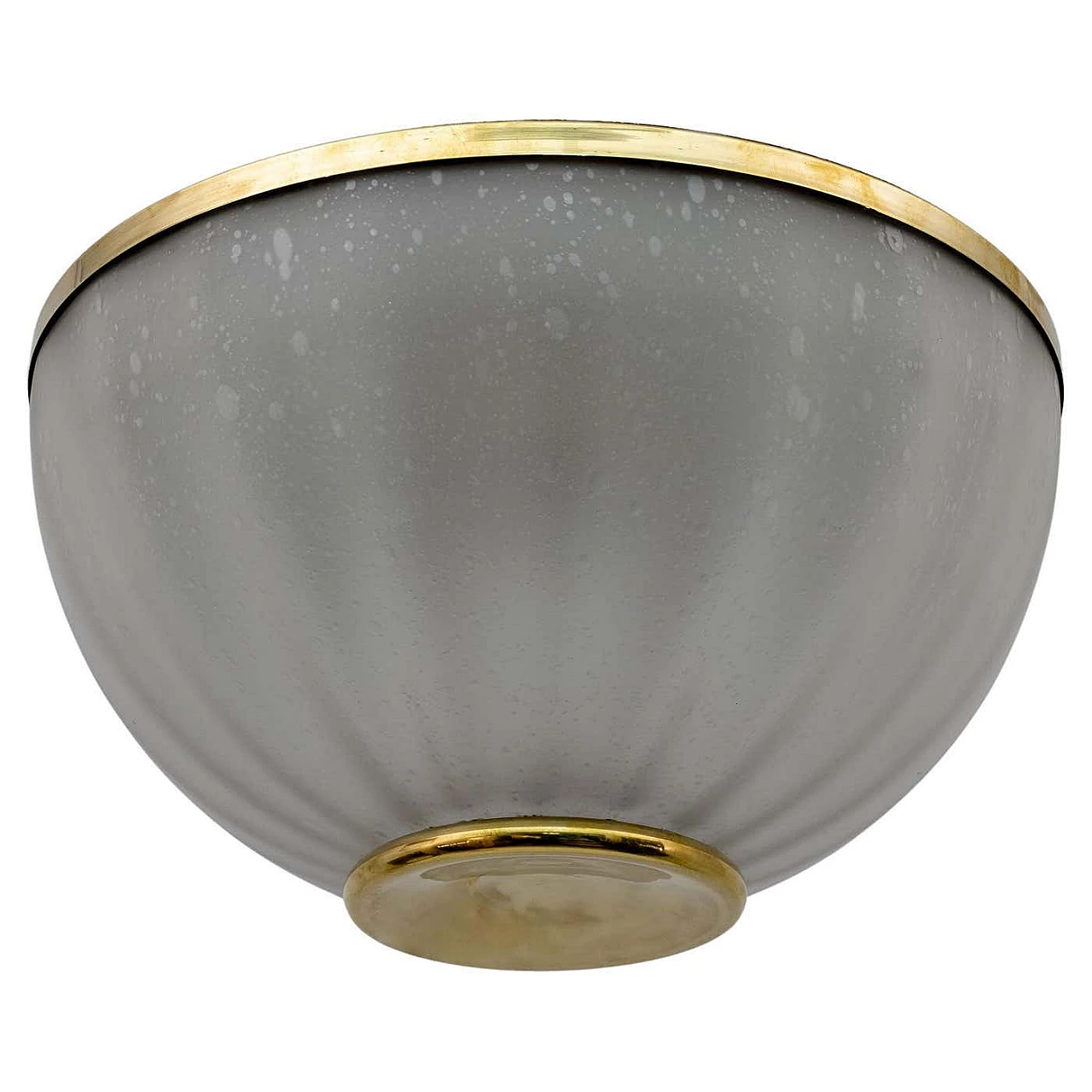 Pulegoso Murano glass and brass ceiling lamp, 1970s 1