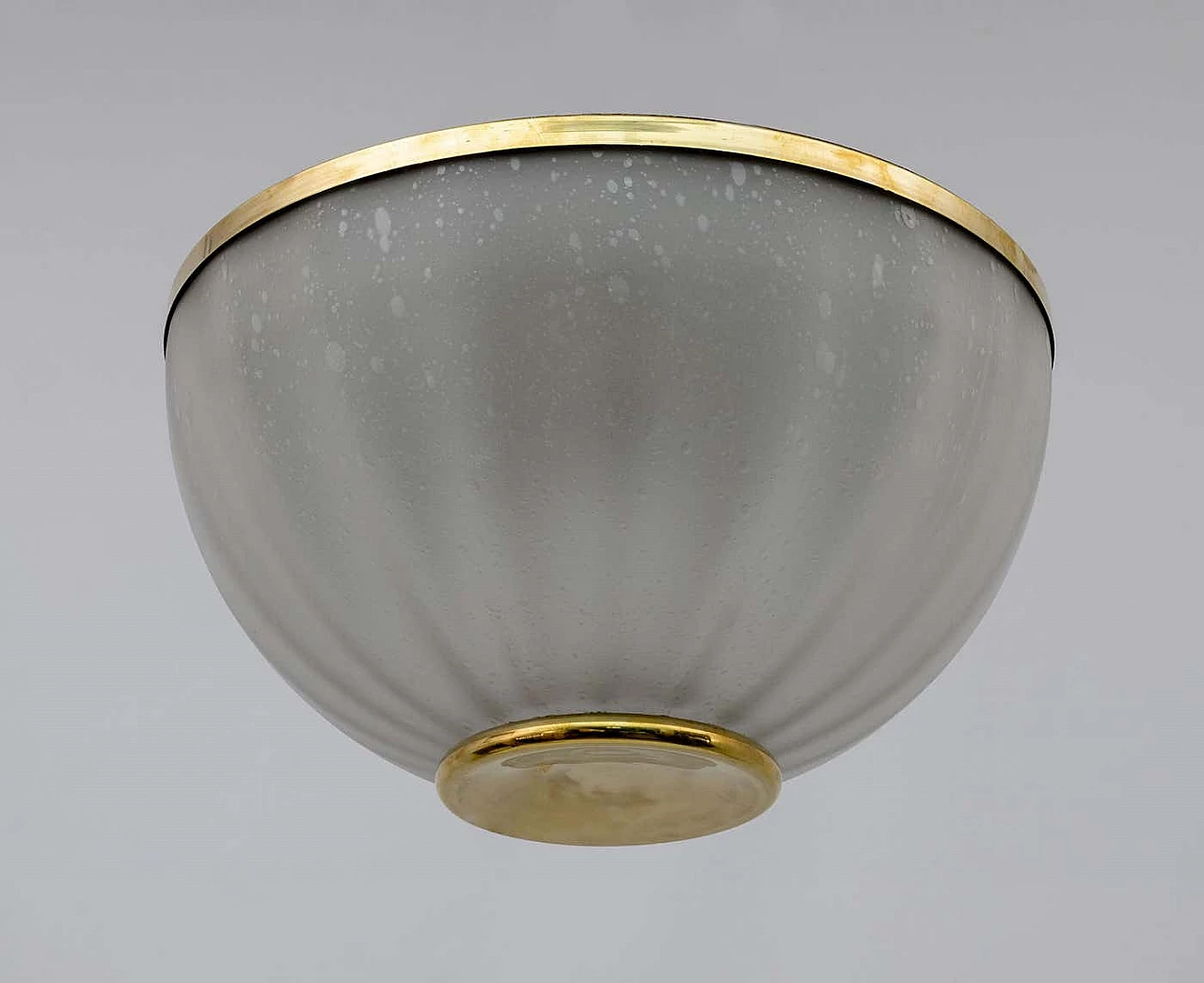 Pulegoso Murano glass and brass ceiling lamp, 1970s 2