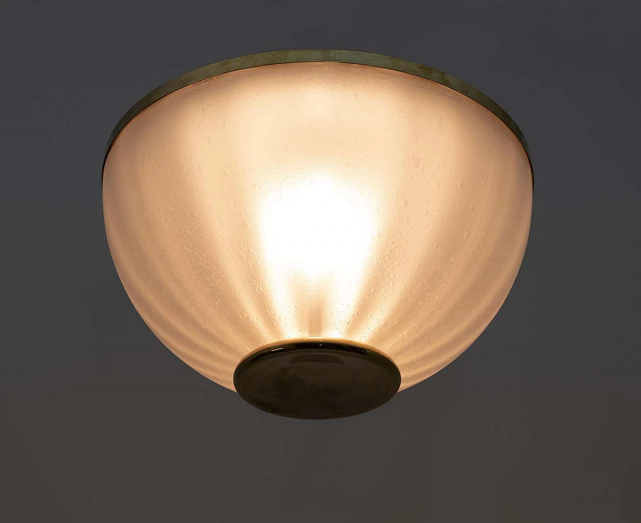 Pulegoso Murano glass and brass ceiling lamp, 1970s 3