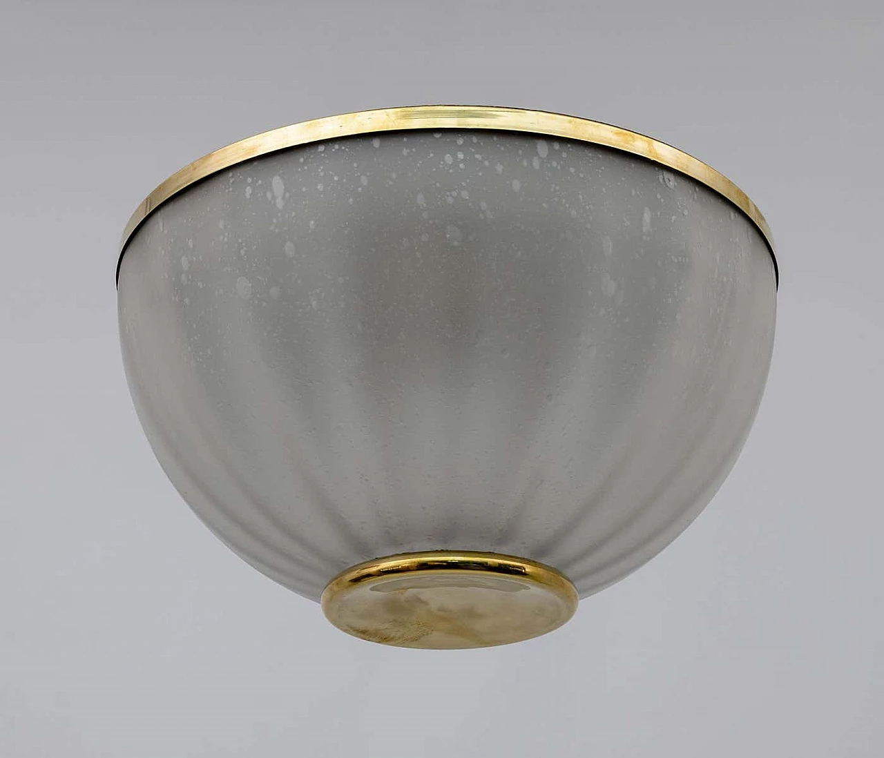 Pulegoso Murano glass and brass ceiling lamp, 1970s 5
