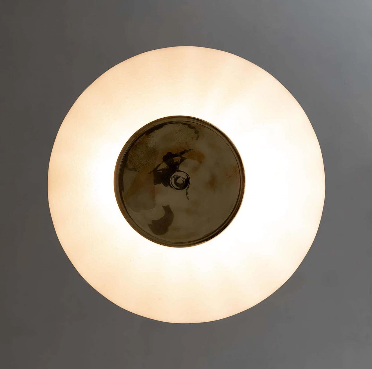 Pulegoso Murano glass and brass ceiling lamp, 1970s 7