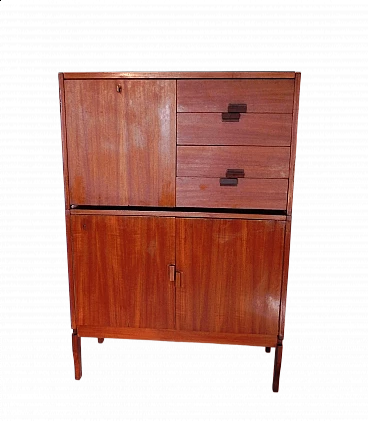 Credenza modulare in multistrato rivestito mogano, anni '60