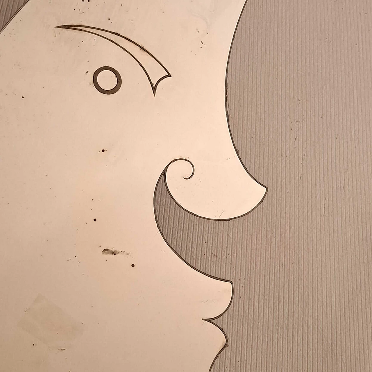 Specchio da parete rotondo con mezzaluna, anni '60 4