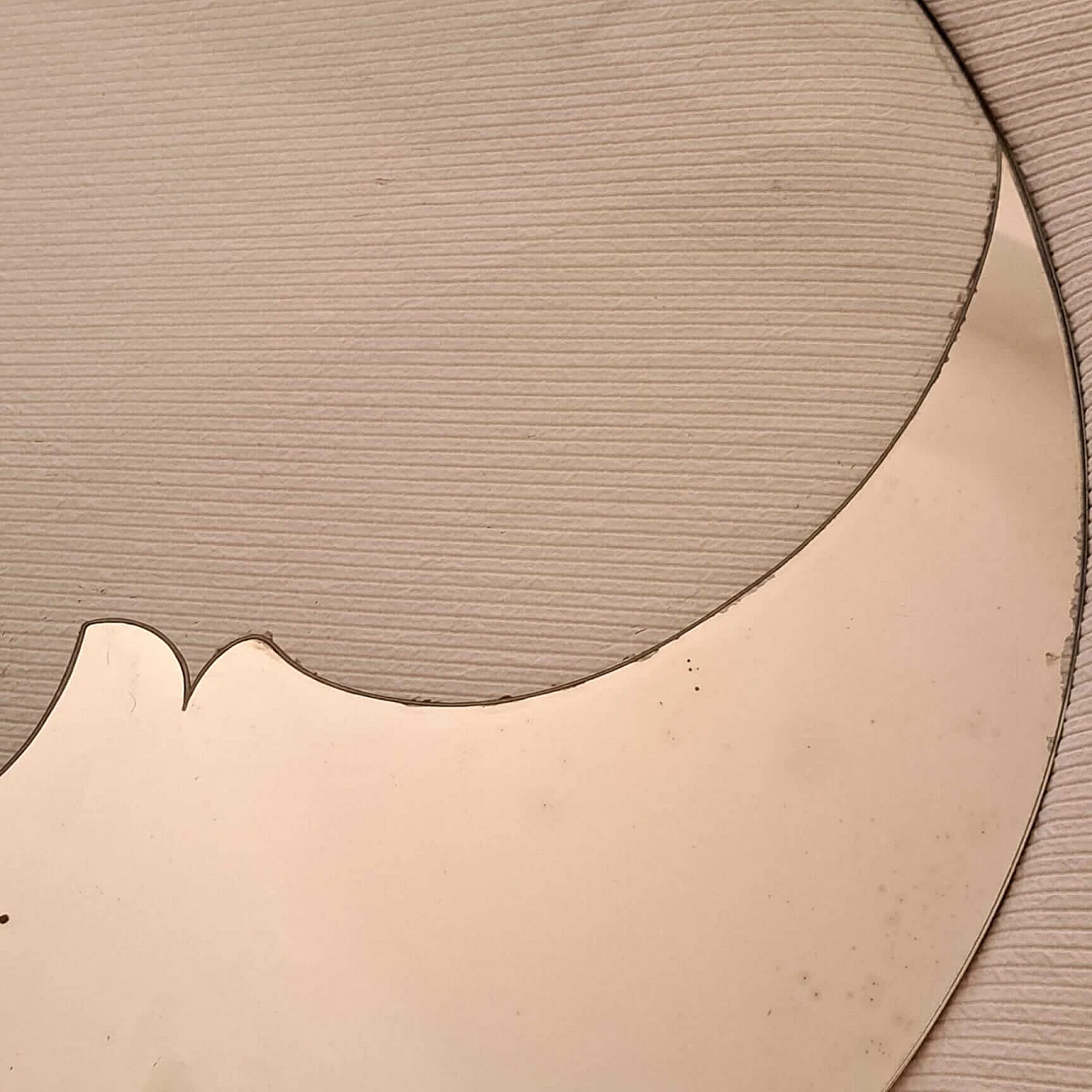 Round wall mirror with crescent moon, 1960s 5